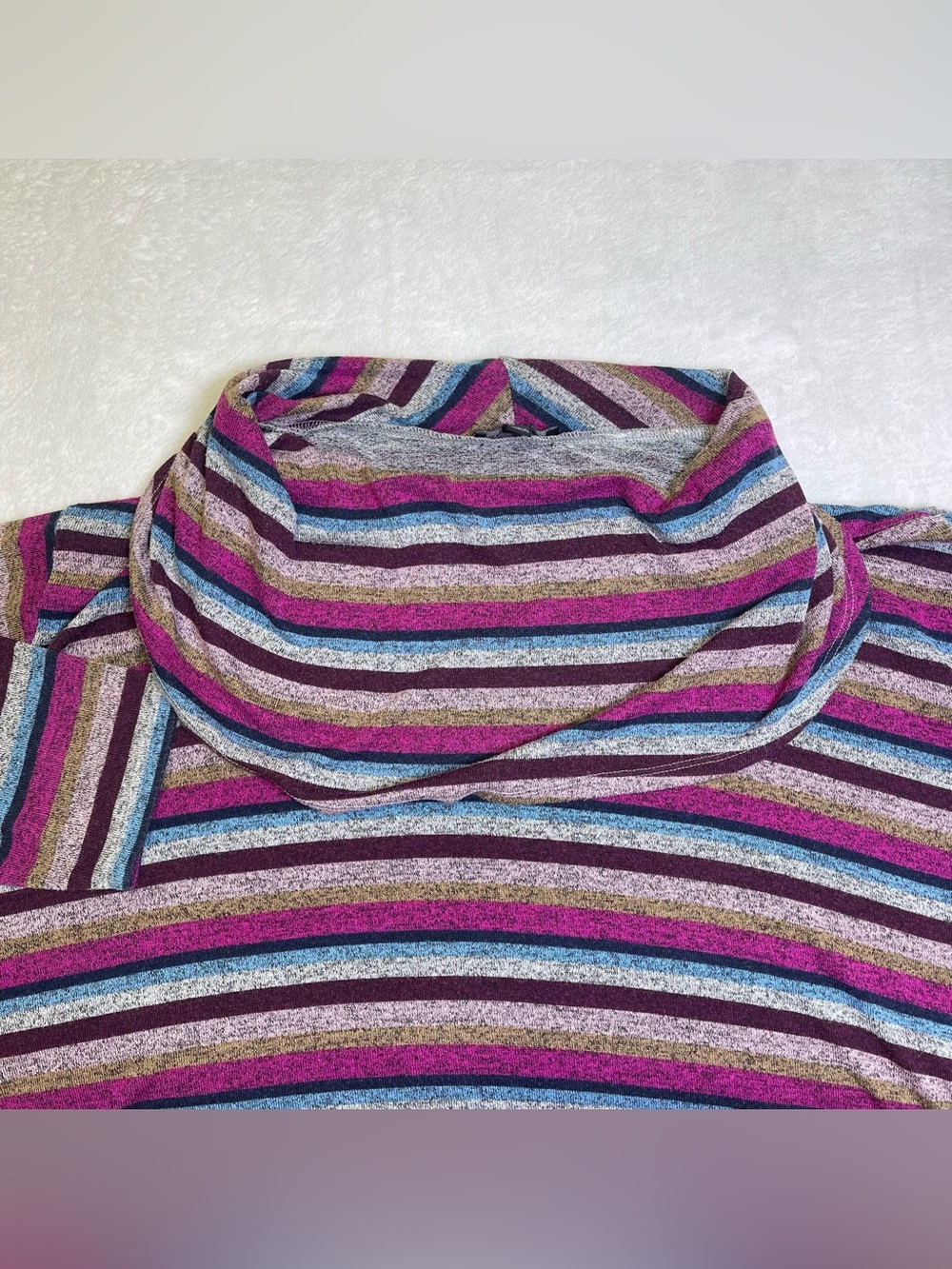 Lane Bryant Striped Cowl Neck Tunic Top Knit Pullover Sweater Size 22/24